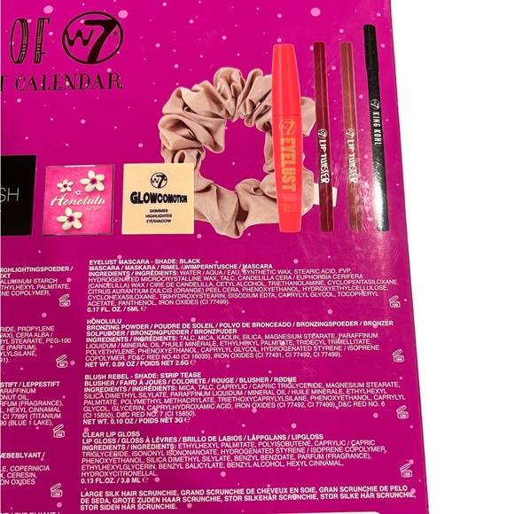 NEW W7 Advent Makeup Calendar, 12 Items In Package Pink - Picture 6 of 6